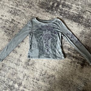 Gray long sleeve with designs